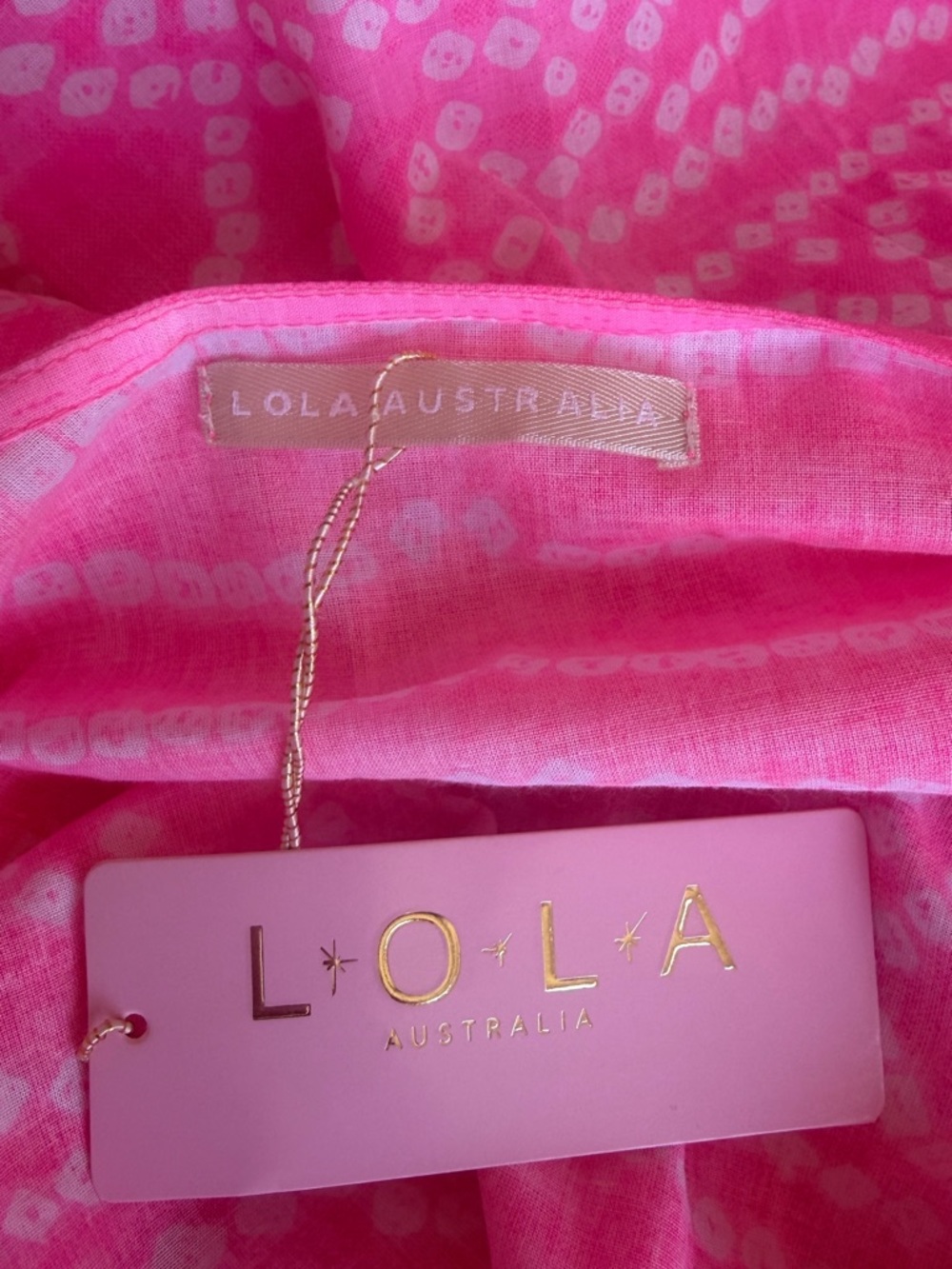 NWT- LOLA AUSTRALIA 🇦🇺 NORMAN BANDI COTTON MAXI PINK SZ M - Picture 7 of 12